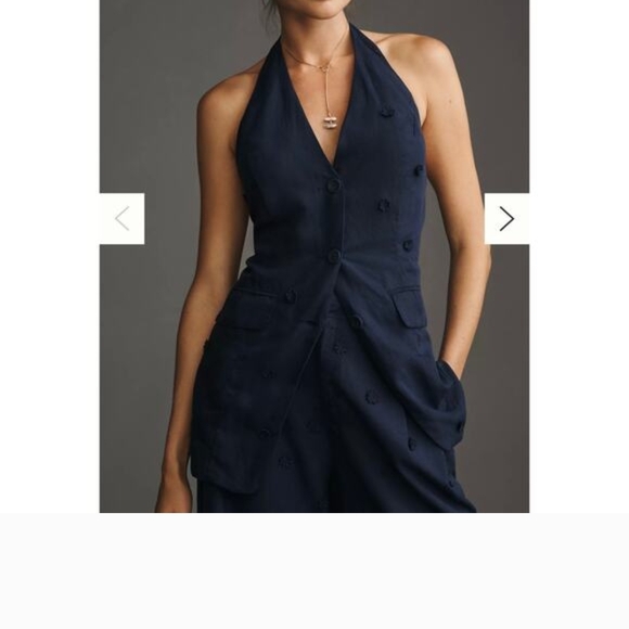 Maeve Tops - Maeve Navy Halter Top Vest